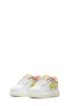 Nike Kids' Air Force 1 Lv8 Sneaker In White/ Yellow/ Phantom/ Pearl