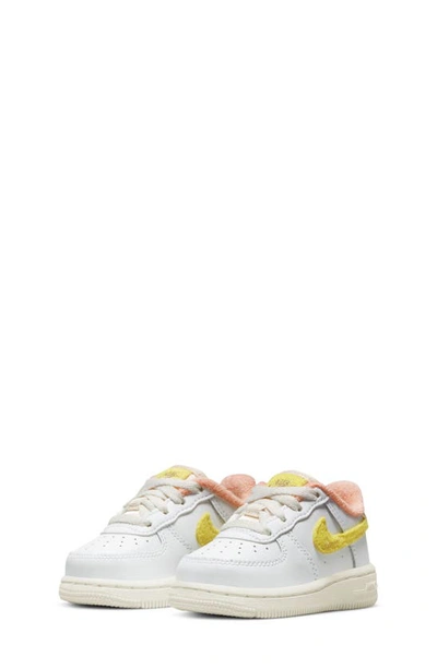 Nike Kids' Air Force 1 Lv8 Trainer In White/ Yellow/ Phantom/ Pearl