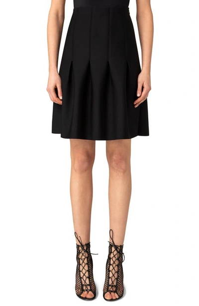 Akris Pleated Techno Scuba Knit Skirt In Black