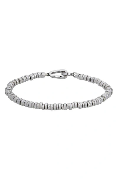 Allsaints Men's Beaded Flex Bracelet In Sterling Silver