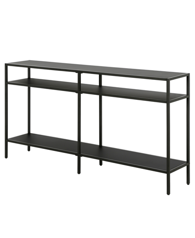 Hudson & Canal Sivil 55" Console Table With Shelves In Blackened Bronze