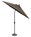 AGIO CHATEAU OUTDOOR 9' PUSH BUTTON TILT UMBRELLA WITH OUTDOOR FABRIC AND BASE, CREATED FOR MACY'S