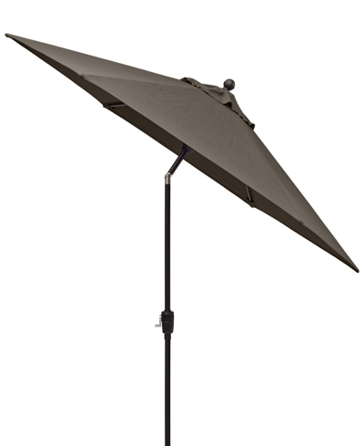 Agio Chateau Outdoor 11' Push Button Tilt Umbrella With Outdoor Fabric, Created For Macy's In Outdura Storm Steel