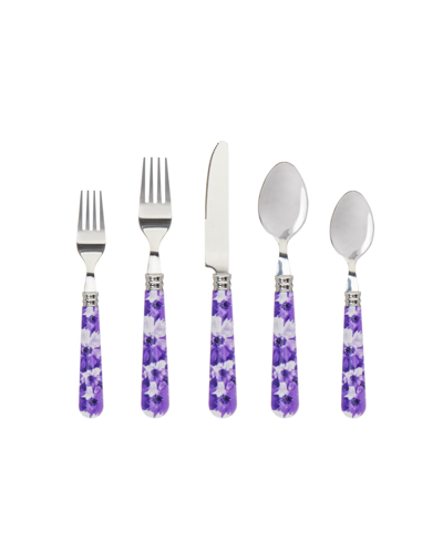 Godinger Claro Purple Floral 16-piece Flatware Set