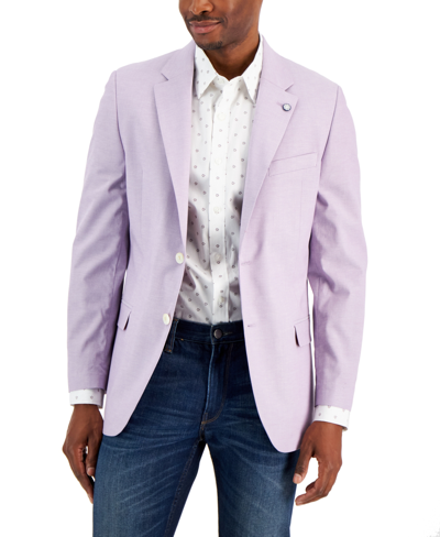 Nautica Mens Modern-fit Stretch Chambray Sport Coat In Purple