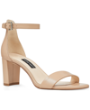 Nine West Pruce 3 Womens Pumps Evening Sandals In Natural Leather