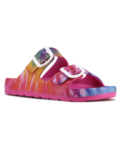 Sugar Little Girls Eva Slides In Pink Tie Dye