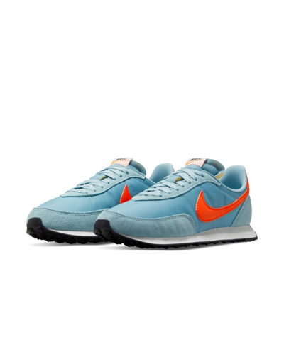 Nike Men's Waffle Trainer 2 Casual Sneakers From Finish Line In Worn Blue/team Orange/lt Silver