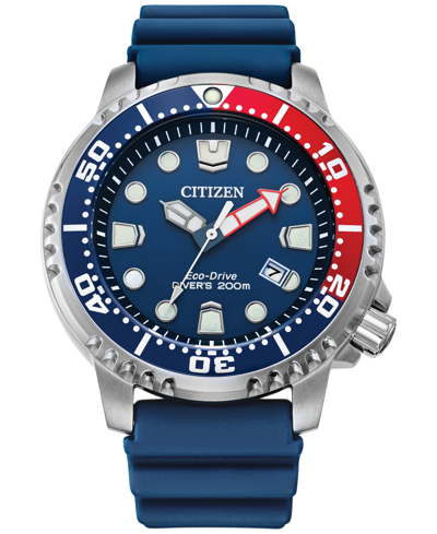 Citizen Eco-drive Men's Promaster Dive Blue Strap Watch, 44mm In Red   / Blue