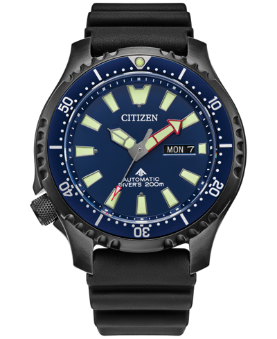 Citizen Men's Promaster Automatic Dive Black Strap Watch, 44mm In Blue/black