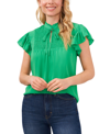 Cece Flutter Sleeve Top In Vivid Green
