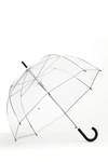 Shedrain Automatic Open Clear Bubble Stick Umbrella In Silver/clear