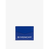 Givenchy 4g Logo-embossed Leather Cardholder In Ocean Blue