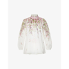 Zimmermann Jude Floral Balloon-sleeve Blouse In Mini Pink Floral