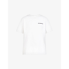 BURBERRY BURBERRY WOMENS WHITE CARRICK LOGO-EMBROIDERED COTTON T-SHIRT,57501919