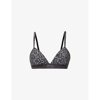 Wolford X Gcds Monogram-print Sports Bra In Dark Mono