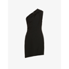 Givenchy One-shoulder Cutout Twisted Jersey Mini Dress In Black