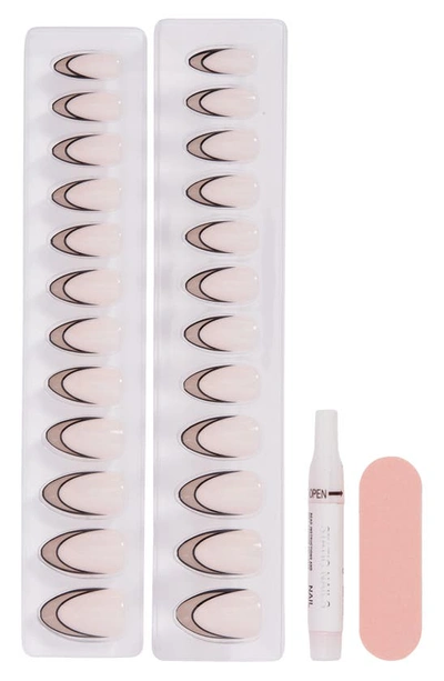 Static Nails Almond Pop-on Reusable Manicure Set In Sheer Fixation