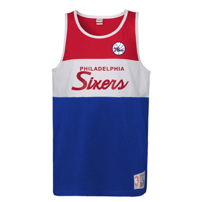 Mitchell & Ness Kids' Big Boys And Girls  Royal, Red Philadelphia 76ers Hardwood Classics Special Script Ta In Royal,red