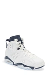 Jordan Air  6 Retro High Top Sneaker In 141 White/ Midnight Navy