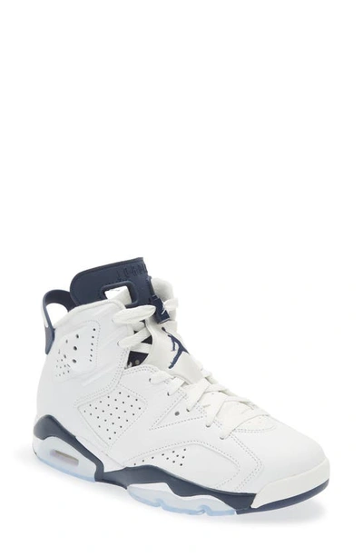 Jordan Air  6 Retro High Top Sneaker In 141 White/ Midnight Navy