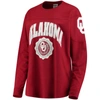 PRESSBOX CRIMSON OKLAHOMA SOONERS EDITH LONG SLEEVE T-SHIRT