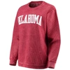 Pressbox Crimson Oklahoma Sooners Comfy Cord Vintage Wash Basic Arch Pullover Sweatshirt In Crimson