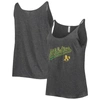 Soft As A Grape Heathered Charcoal Oakland Athletics Slouchy Tank Top In Heather Charcoal