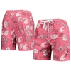 Wes & Willy Men's  Crimson Washington State Cougars Vintage-like Floral Swim Trunks In Crimson