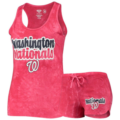 Concepts Sport Women's  Red Washington Nationals Billboard Racerback Tank Top And Shorts Set