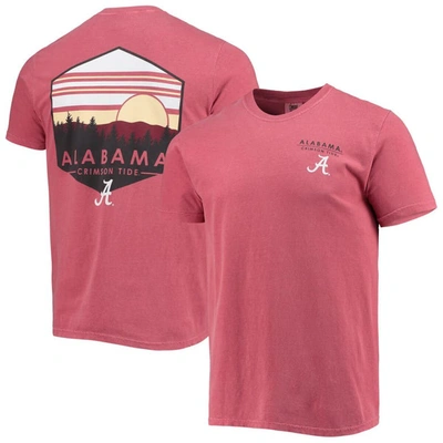 Image One Crimson Alabama Crimson Tide Landscape Shield Comfort Colors T-shirt
