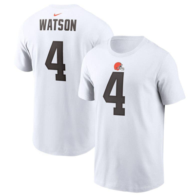 Nike Men's  Deshaun Watson White Cleveland Browns Player Name & Number T-shirt