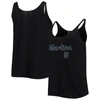 Soft As A Grape Black Miami Marlins Slouchy Tank Top In Black