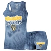 Concepts Sport Women's  Navy Milwaukee Brewers Billboard Racerback Tank Top And Shorts Set In Navy