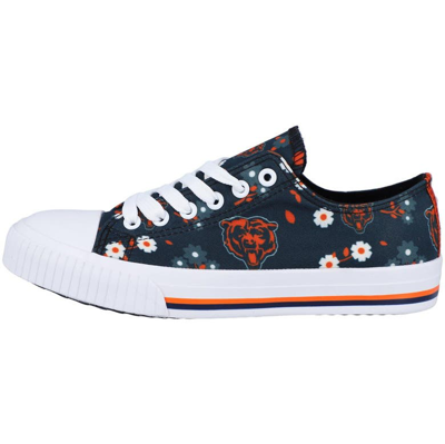 Foco Navy Chicago Bears Flower Canvas Allover Shoes