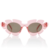 Loewe Flower Acetate Cat-eye Sunglasses In Shiny Pink / Brown