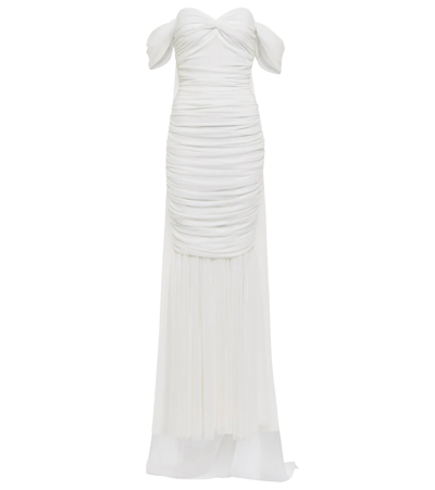 Norma Kamali Walter Off-shoulder Gown In White