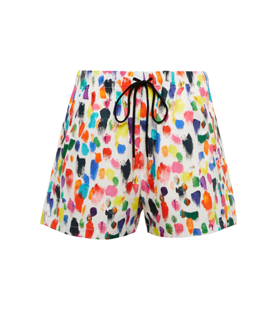 Christopher Kane Abstract-print Drawstring Shorts In White