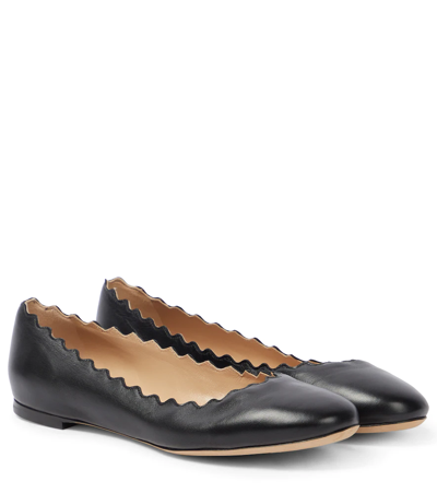 CHLOÉ LAUREN LEATHER BALLET FLATS