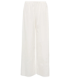 The Row Andres Cotton And Silk-blend Poplin Wide-leg Pants In White