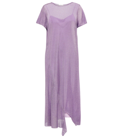 The Row Pasol Metallic Draped Maxi Dress In Lilac