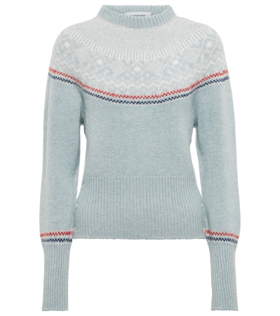 Thom Browne Fair Isle Cashmere-blend Sweater In Blue