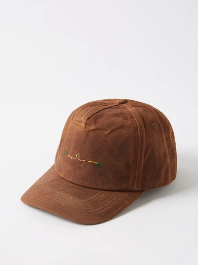 Nick Fouquet Logo-embroidered Waxed-canvas Cap In Brown