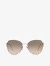 Prada Womens Gold Pr 57ys Aviator Steel And Polyamide Sunglasses In Pale Gold