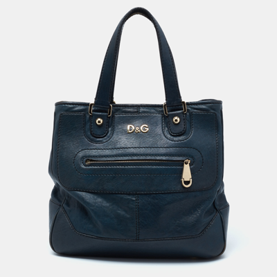 Pre-owned D & G Blue Leather Satchel