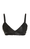 The Mannei Sierra Leather Cropped Tank Top In Black