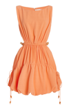 Simkhai Women's Romy Stone-detailed Cutout Woven Mini Dress In Orange