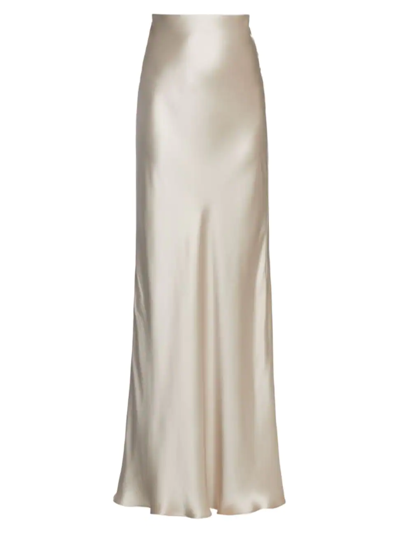 Brunello Cucinelli High-waisted Satin Slip Maxi Skirt In C5782 Pale Blush