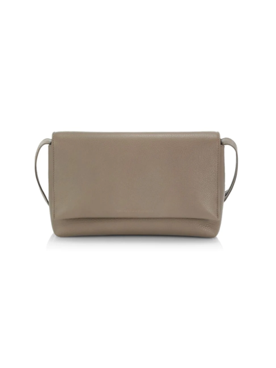 Brunello Cucinelli Leather Crossbody Bag In Taupe