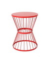 Noble House Lassen Outdoor Side Table In Matte Red